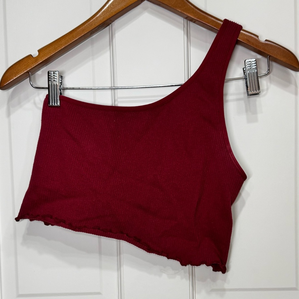 Spiritual Gangster One Shoulder Ribbed Crop Tank M/L